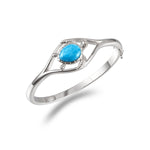 sterling silver Larimar Turtle Bangle