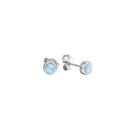 sterling silver larimar stud earrings 6mm