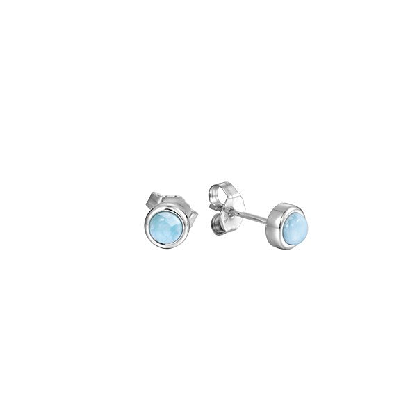 sterling silver larimar stud earrings 6mm
