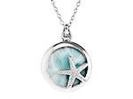 larimar sterling silver starfish pendent