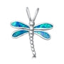 Blue lab Opal sterling silver Dragonfly Pendent