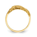 14K Polished and Satin Diamond-cut Dolphin Starfish Shell Sand Dollar Ring