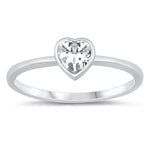 sterling silver heart ring clear cz