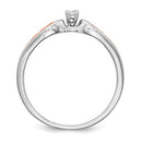 14K White and Rose Gold Filigree Round Diamond