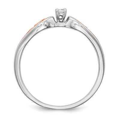 14K White and Rose Gold Filigree Round Diamond