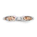 14K White and Rose Gold Filigree Round Diamond