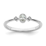 14K White Gold 3-Stone Oval Diamond - Engagement Ring