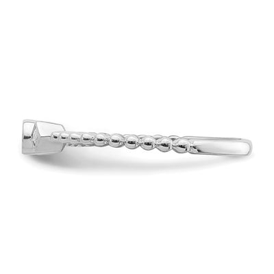 14K White Gold Scalloped Band Round Diamond - Engagement Ring