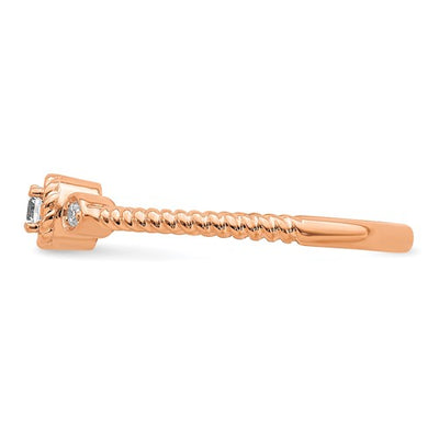 14K Rose Gold Roped Band - Engagement Ring