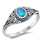 sterling silver lab opal ring