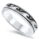 sterling silver wave ring oxidized