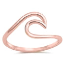 sterling silver wave ring rose gold plated