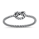 sterling silver love knot ring braided oxidized