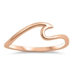 sterling silver wave ring rose gold plated