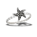 sterling silver starfish ring with granulation