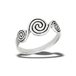 sterling silver triple swirl ring