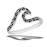 sterling silver filigree wave ring