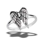 sterling silver angel wings ring