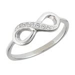 sterling silver infinity ring with clear cz
