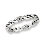 sterling silver weave and dots ring