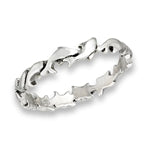 sterling silver playing dolphin ring