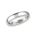 sterling silver 3mm classic high polish wedding band