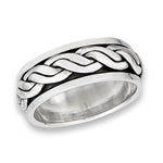 sterling silver interwoven spinning ring