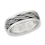 sterling silver interwoven spinning ring