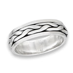 sterling silver interwoven spinning ring