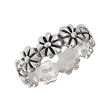 sterling silver all around flower ring