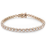 Yellow Gold plated bezel set CZ sterling silver bracelet