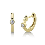 Diamond Bezel Huggie Earrings