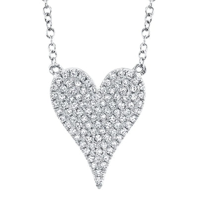 Diamond Pave Heart Pendant Necklace