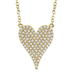 Diamond Pave Heart Pendant Necklace