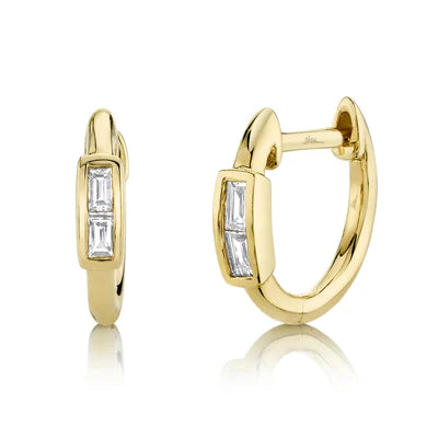 Diamond Baguette Huggie Earring