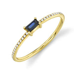 Diamond and Blue Sapphire Ring