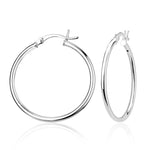 sterling silver 2/35mm high polish hoop earrings