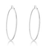 sterling silver 2/60mm high polish hoop earrings