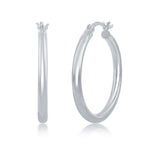 sterling silver 3/30mm high polish hoop earrings