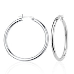sterling silver 3/40mm high polish hoop earrings