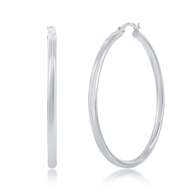 sterling silver 3/50mm high polish hoop earrings
