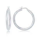 sterling silver 4/40mm high polish hoop earrings