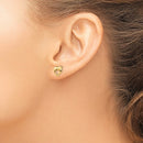 14K Madi K Heart Dolphins Post Earrings