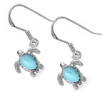 larimar drop dangle sterling silver earrings