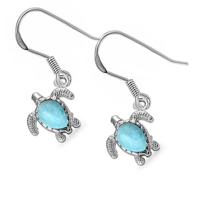 larimar drop dangle sterling silver earrings
