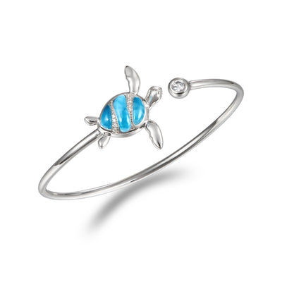sterling silver Larimar Turtle Bangle