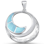 larimar ocean wave design sterling silver pendent
