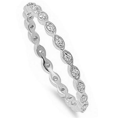 cz eternity band sterling silver ring