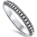 solid bali style band sterling silver ring