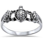 plain turtle sterling silver ring